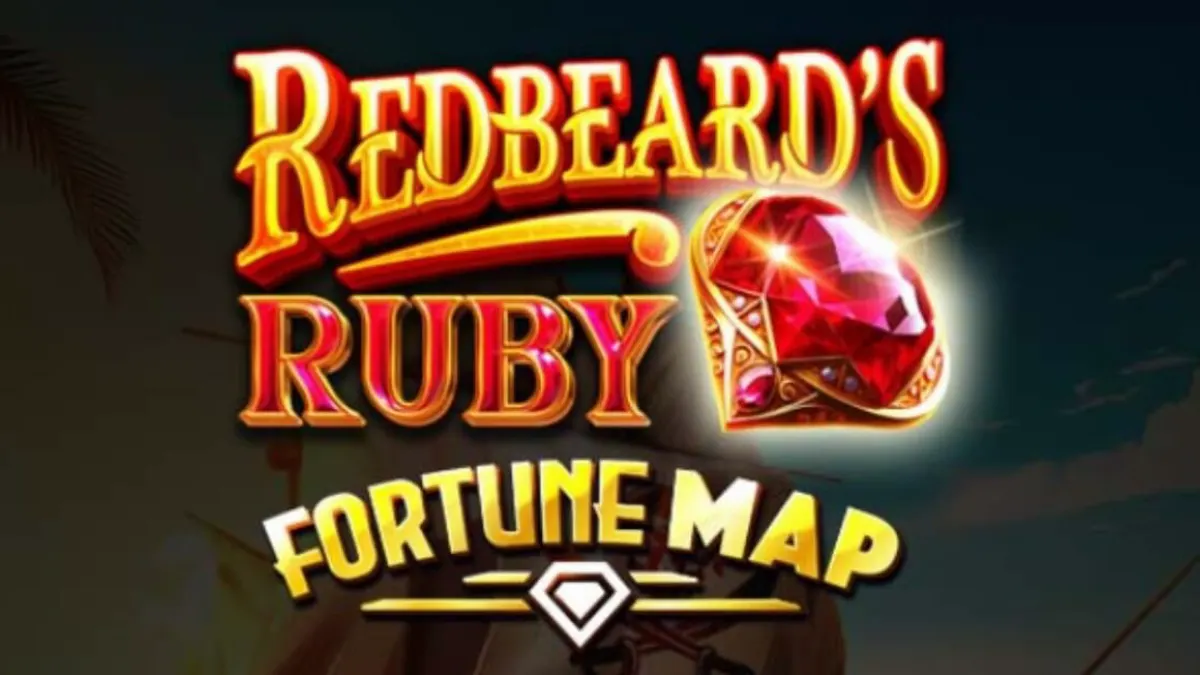 Tampilan visual slot Redbeard’s Ruby dengan tema bajak laut dan peta harta karun